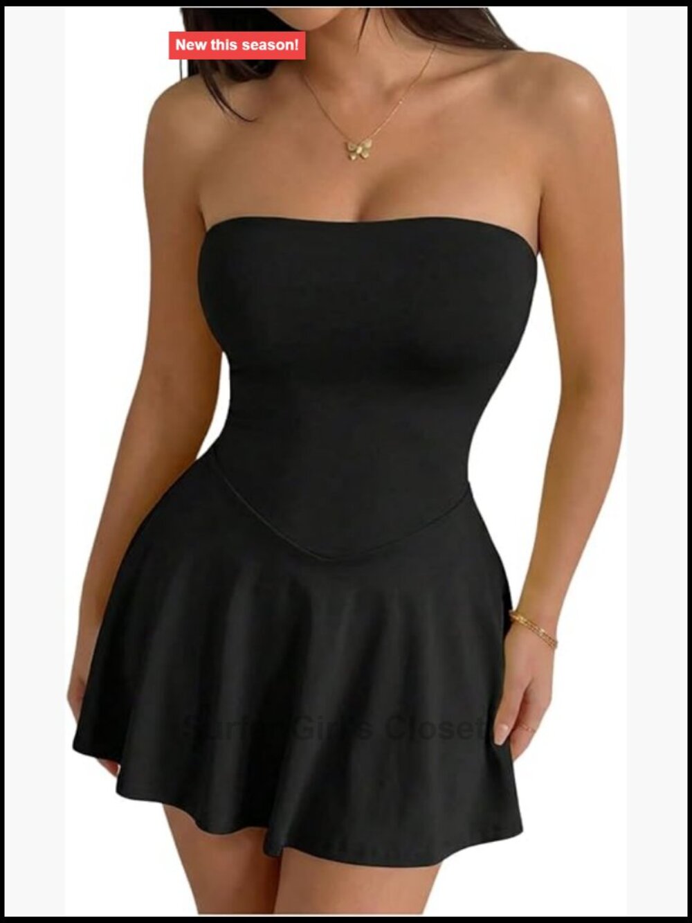 Women's Tube Corset Mini Dress Strapless Backless Y2K Club Party